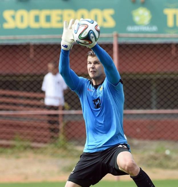 Langerak, en un entrenamiento con Australia.