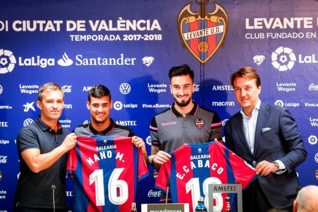 Tito, Nano, Cabaco y Catalán, ayer en la presentación. / lud