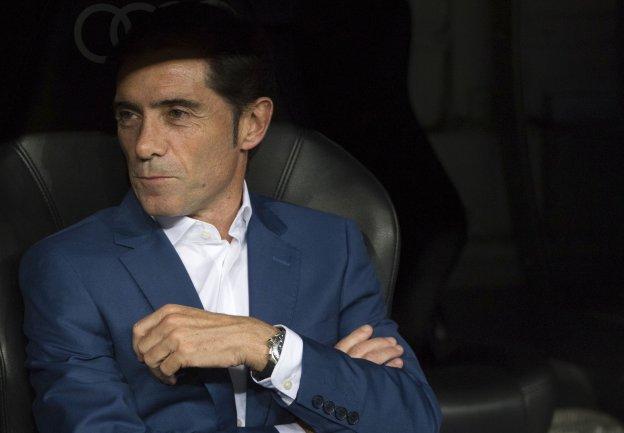Marcelino, en el banquillo del Bernabéu el pasado domingo.