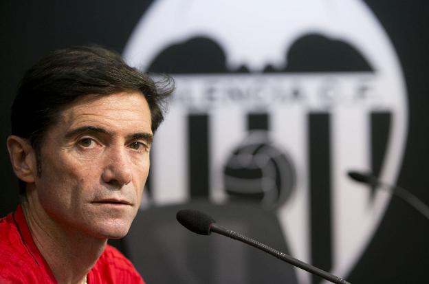Marcelino, en rueda de prensa. / d. torres