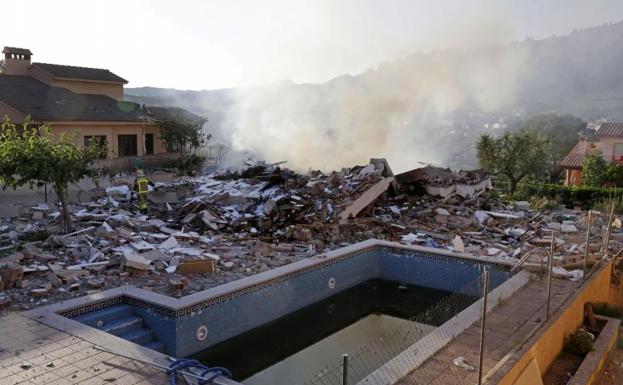 La vivienda derrumbada en Collbató (Barcelona)./Efe