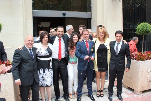 Los concejales socialistas, hace dos años, el día en que Cerdà asumió la alcaldía. / lp