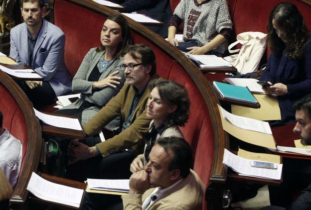 Menguzzato y Grezzi, en el hemiciclo municipal.