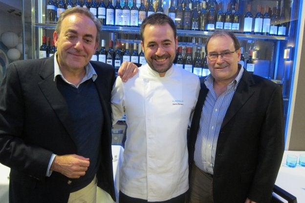 Pepe Barrena, Nacho Romero e Hilario Arbelaitz en Kaymus (2014).
