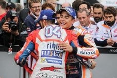 Márquez y Dovizioso, en el GP de San Marino.