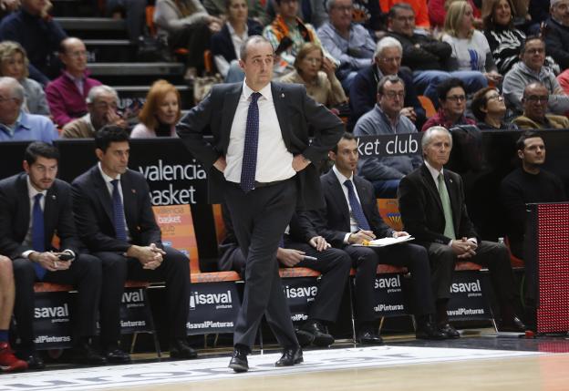 Txus Vidorreta, durante el partido. / juan j. monzó