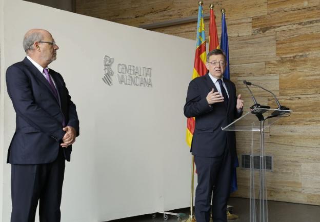 Andrés García Reche junto al presidente Puig, el pasado 1 de agosto. / LP