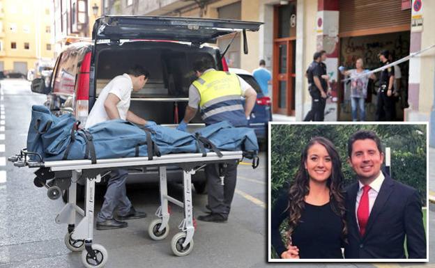 Imagen del cadáver encontrado en agosto en Patraix. Abajo a la derecha: Mujer detenida y su pareja asesinada./EFE