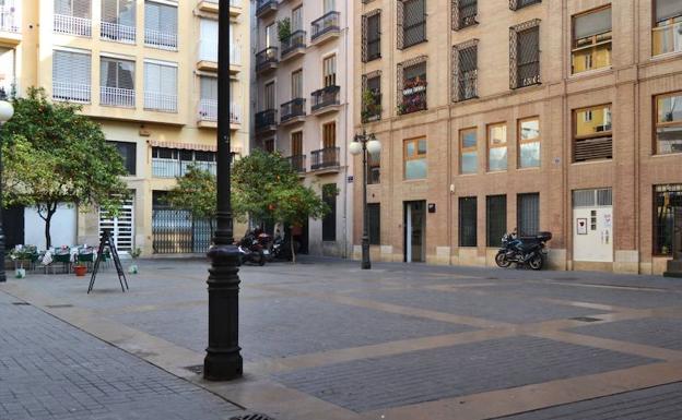 Vista actual de la Plaza Miracle del Mocadoret.