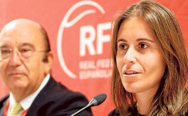 Anabel Medina, en una rueda de prensa sobre el equipo español de la Copa Federación. /Efe