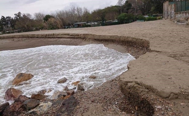 Erosión de las playas de Sagunto por lluvias y temporales.