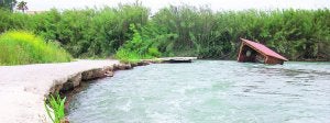 El mirador del parque, flotando en las aguas del río Turia. :: LP/