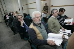 Pere Muñoz (Bloc) junto a otros representantes del Bloc en la Mancomunidad./