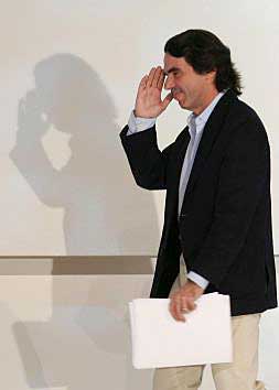 José María Aznar, durante el congreso del PP en Valencia./
