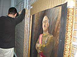 Un retrato de Francisco Franco elaborado por el artista López Rancaño que se conserva en el Archivo de Gandia./