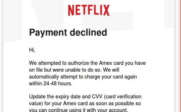 Cuidado con los e-mails fraudulentos que suplantan a Netflix