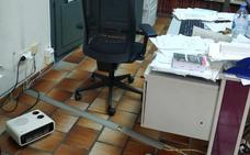 Uno de los calefactores instalados en los juzgados de Xàtiva ante las bajas temperaturas./csi-f