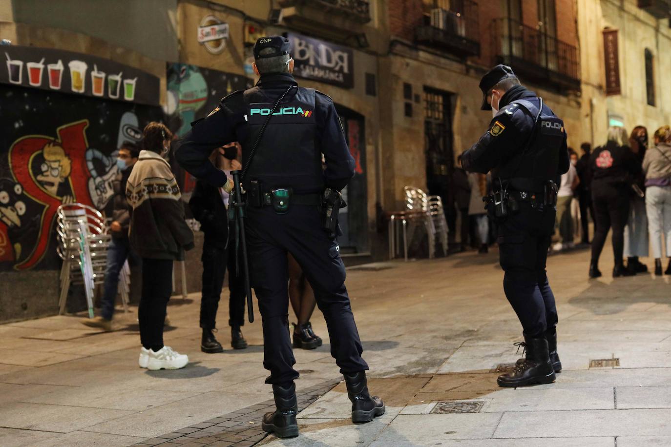 Controles policiales en las calles de Salamanca.