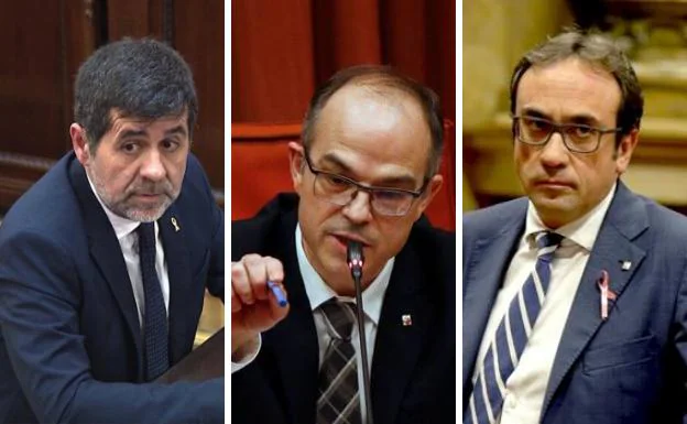 Jordi Sànchez, Jordi Turull y Josep Rull./