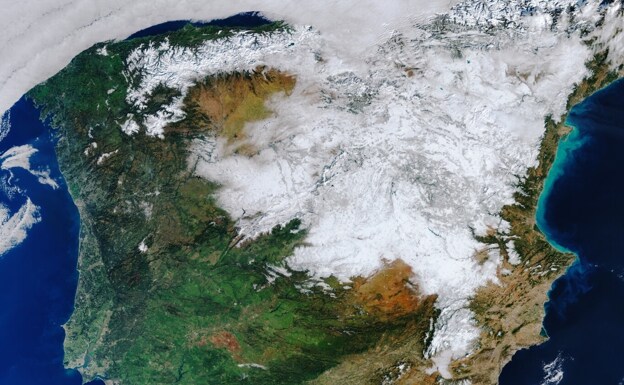 La mitad de la península quedó cubierta de nieve con el temporal Filomena. /