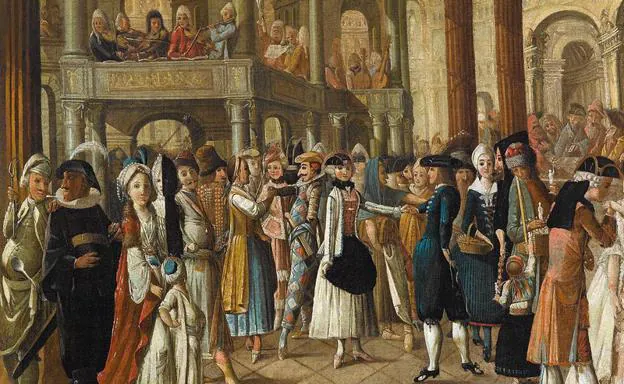 Baile de máscaras francés, siglo XVIII.