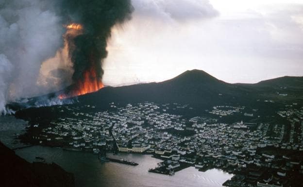 Una imagen de la erupción de 1973.